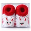Baby bunny booties red