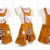 Kids mustard teddy corduroy dungaree set all-views