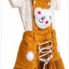 Kids mustard teddy corduroy dungaree set side