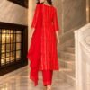 red lehriya kurta set 3